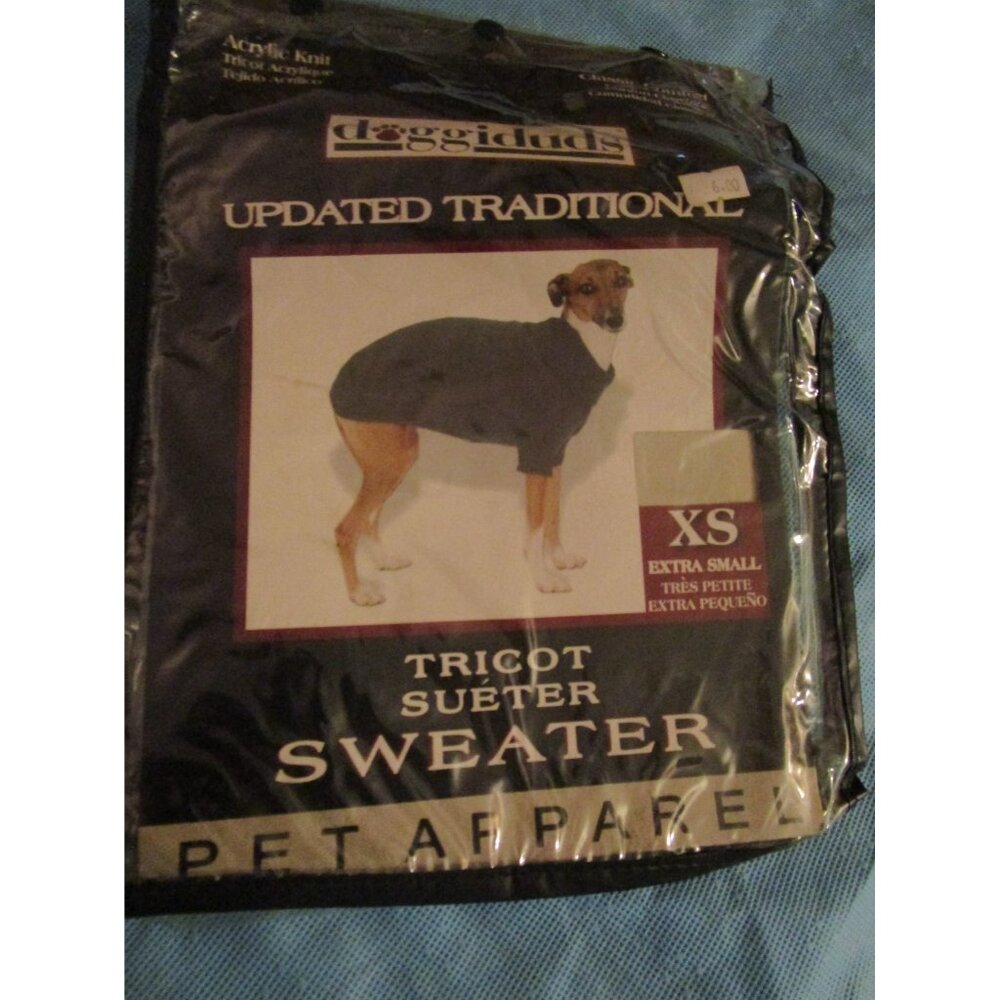 New Doggiduds Updated Traditional Dog Sweater Dog Puppy Extra Small XS Blue